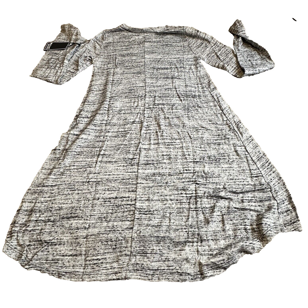 Michael Lauren Women Medium Dress Harvest Long Sleeve Crew Neck Marble Gray New‎ - Picture 4 of 9